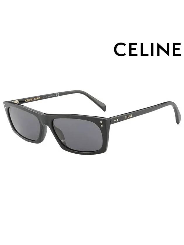 Eyewear Logo Rectangular Acetate Sunglasses Black - CELINE - BALAAN 3