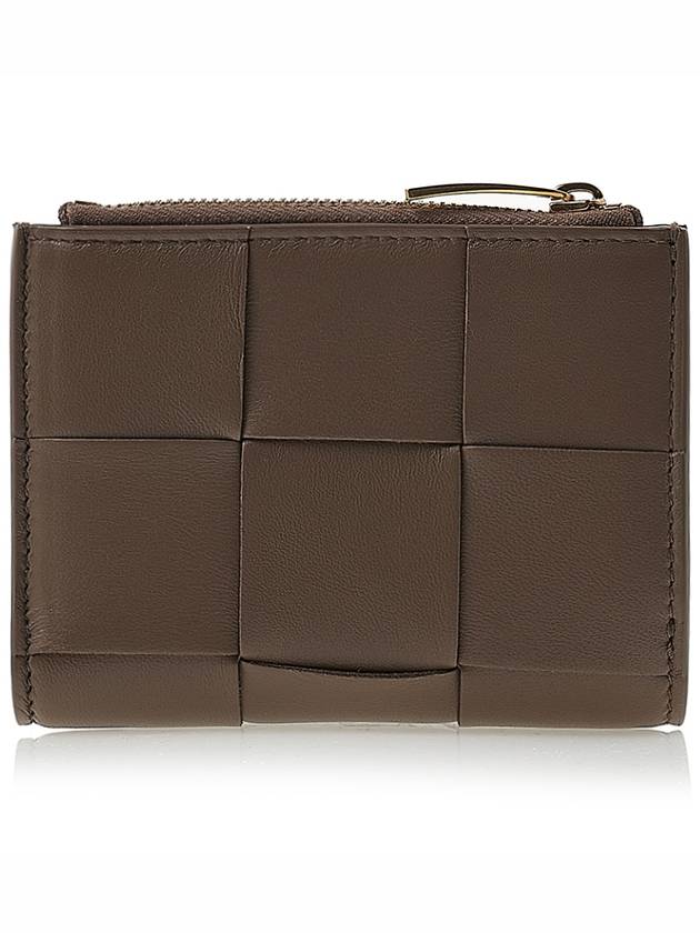 Cassette Zipper Bifold Half Wallet Brown - BOTTEGA VENETA - BALAAN 4