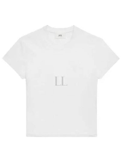 Embroidered Logo Cotton Short Sleeve T-Shirt White - AMI - BALAAN 2