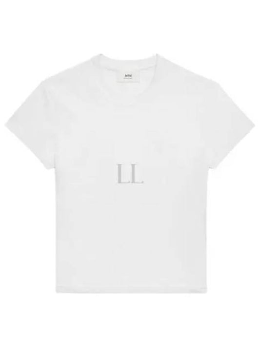 Embroidered Logo Cotton Short Sleeve T-Shirt White - AMI - BALAAN 2