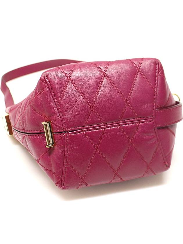 Givenchy BB506PB0DH Purple Lambskin Quilted GV Mini Bucket Shoulder Bag - GIVENCHY - BALAAN 4