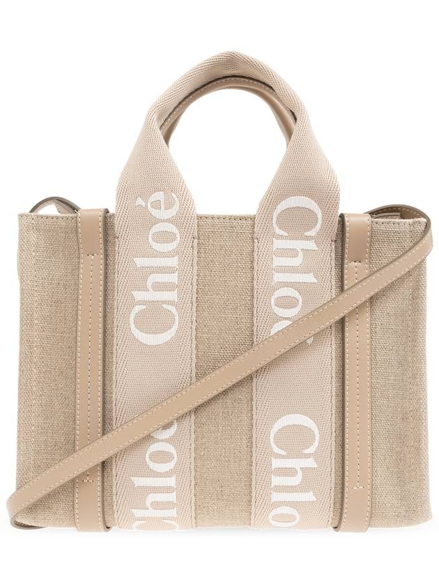 Woody Small Tote Bag Beige Linen - CHLOE - BALAAN 2