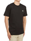 Slimfit Cotton Jersey Short Sleeve T-shirt Black - STONE ISLAND - BALAAN 4