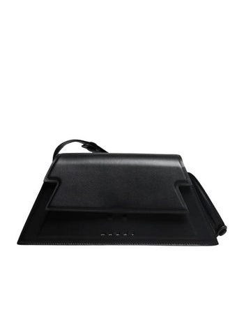 Medium Leather Shoulder Bag Black - MARNI - BALAAN 1