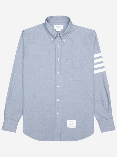 Men's Diagonal Solid Flannel Long Sleeve Shirt Light Blue - THOM BROWNE - BALAAN 2