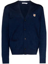 Fox Head Patch Classic Wool Cardigan Navy - MAISON KITSUNE - BALAAN 3