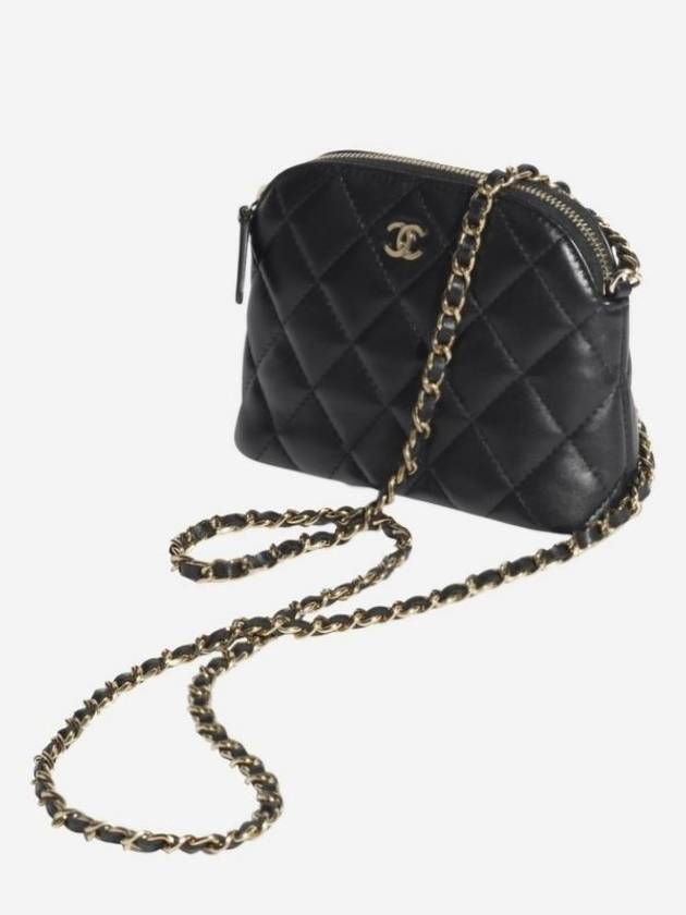 24A Half Moon Classic Caviar Chain Wallet Black Medium AP4016 - CHANEL - BALAAN 9