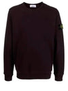 Brushed Cotton Fleece Garment Dyed Crewneck Sweatshirt Dark Burgundy - STONE ISLAND - BALAAN 2