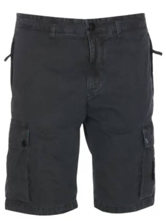 Logo Cotton Slim Cargo Shorts Charcoal - STONE ISLAND - BALAAN 2