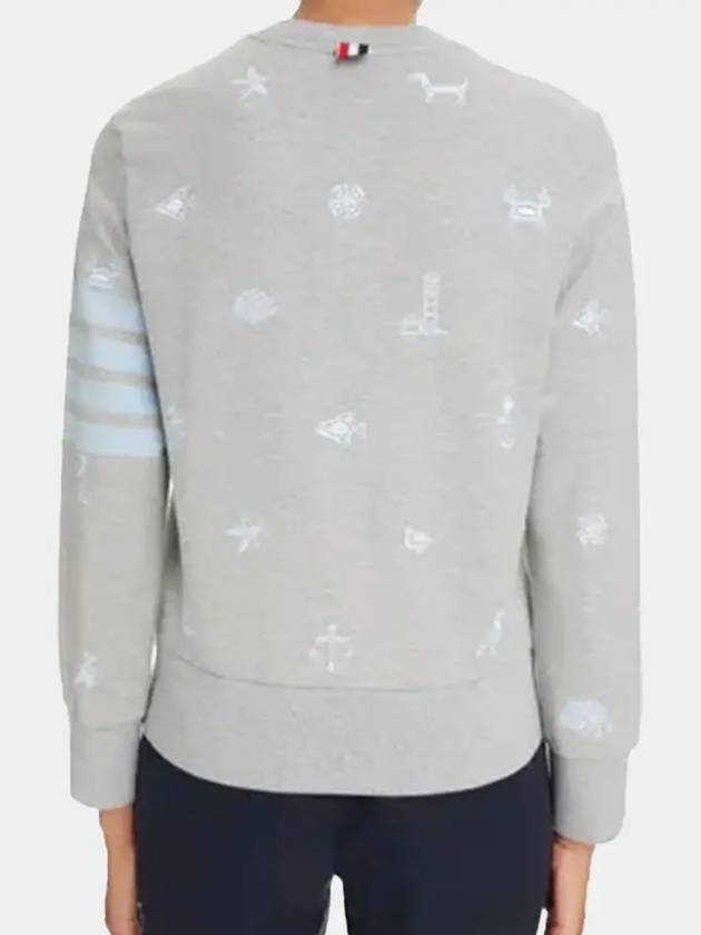 Nautical Embroidery Crew Neck Knit Top Grey - THOM BROWNE - BALAAN 5