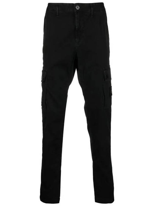 Wappen Patch Slim Fit Straight Pants Black - STONE ISLAND - BALAAN 2