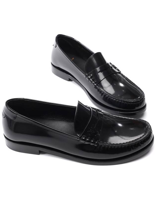 Le Leather Loafer Black - SAINT LAURENT - BALAAN 6