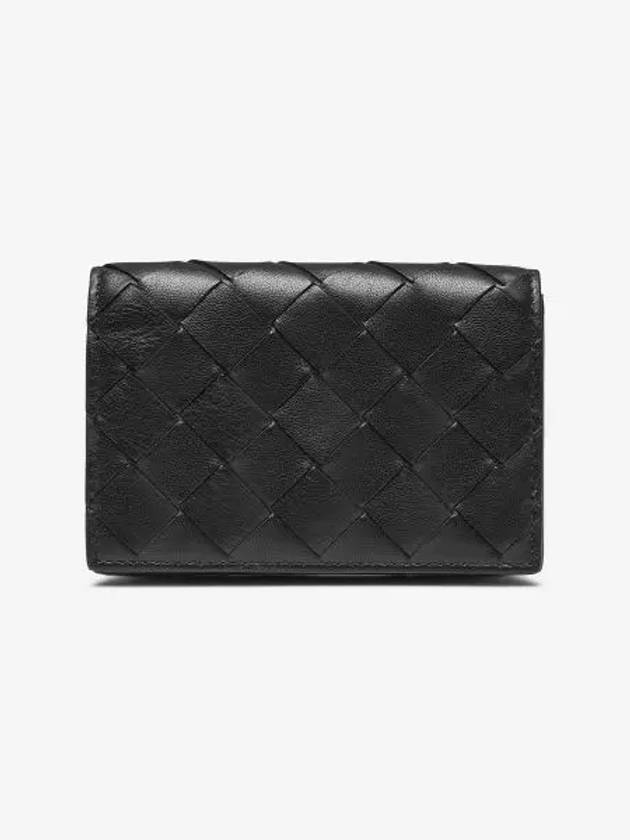 Intrecciato Flap Business Card Wallet Black - BOTTEGA VENETA - BALAAN 2