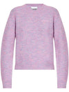 Cotton Mix Round Neck Knit Top Rose Violet - GANNI - BALAAN 2