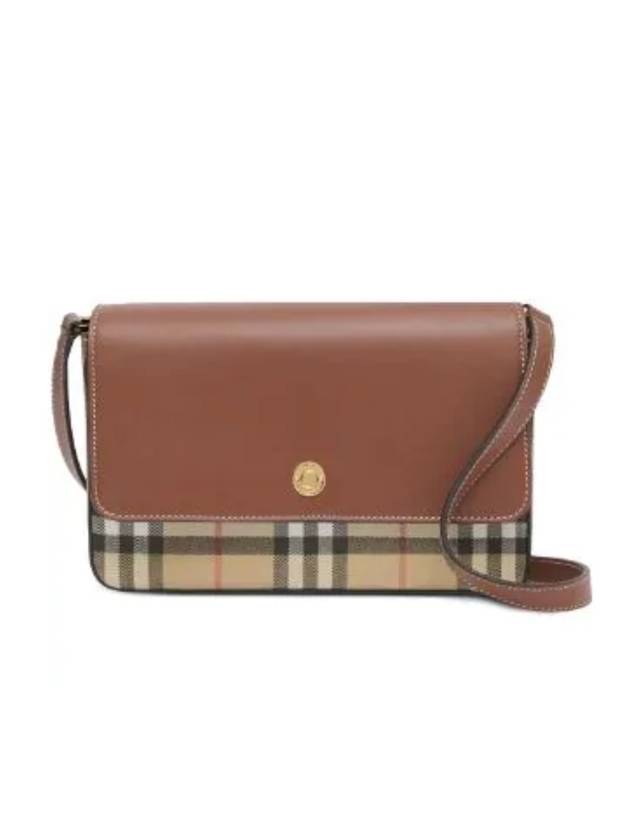 Vintage check leather shoulder bag brown 8056346 8058004 - BURBERRY - BALAAN 1