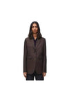 Linen Single-Breasted Tailored Jacket Brown - LOEWE - BALAAN 3