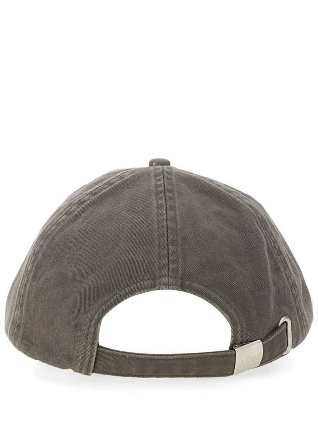 Embroidered Logo Ball Cap Grey - GANNI - BALAAN 3