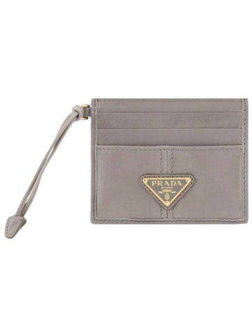 Leather card wallet dark gray - PRADA - BALAAN 1