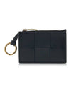 Intrecciato Leather Key Holder Black - BOTTEGA VENETA - BALAAN 1