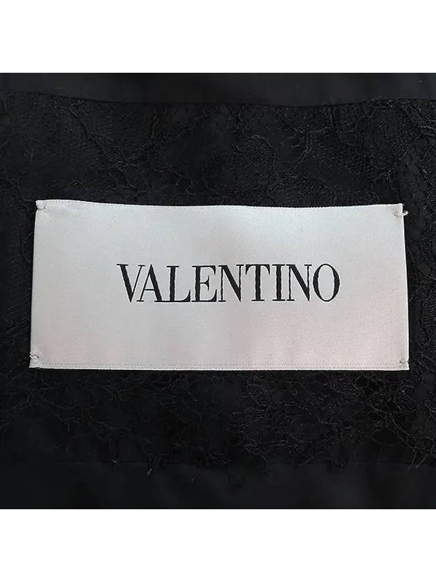 Black Color Flower Women s Padded Vest - VALENTINO - BALAAN 4