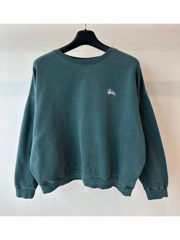 AU Australia ITALIC Crew Sweatshirt ST131301 Moss Green WOMENS - STUSSY - BALAAN 5