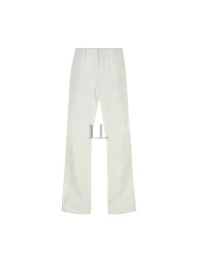 Triangle Logo Straight Fit Bull Denim Jeans White - PRADA - BALAAN 2