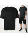 Round Neck Cotton Short Sleeve T-Shirt Black - Y-3 - BALAAN 2