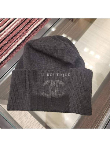 CC Logo Cashmere Beanie Black Unisex AA9335 - CHANEL - BALAAN 1