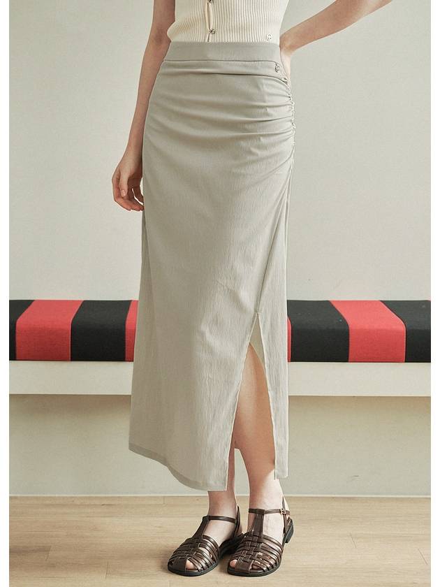 Rustle shirring maxi skirt - MICANE - BALAAN 3