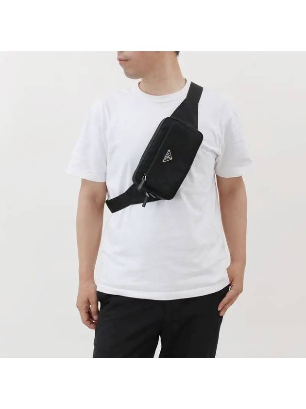 Re-Nylon And Saffiano Leather Belt Bag Black - PRADA - BALAAN 5