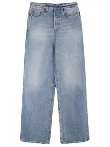 High Waist Wide Leg Jeans Women Denim Pants - SAINT LAURENT - BALAAN 1