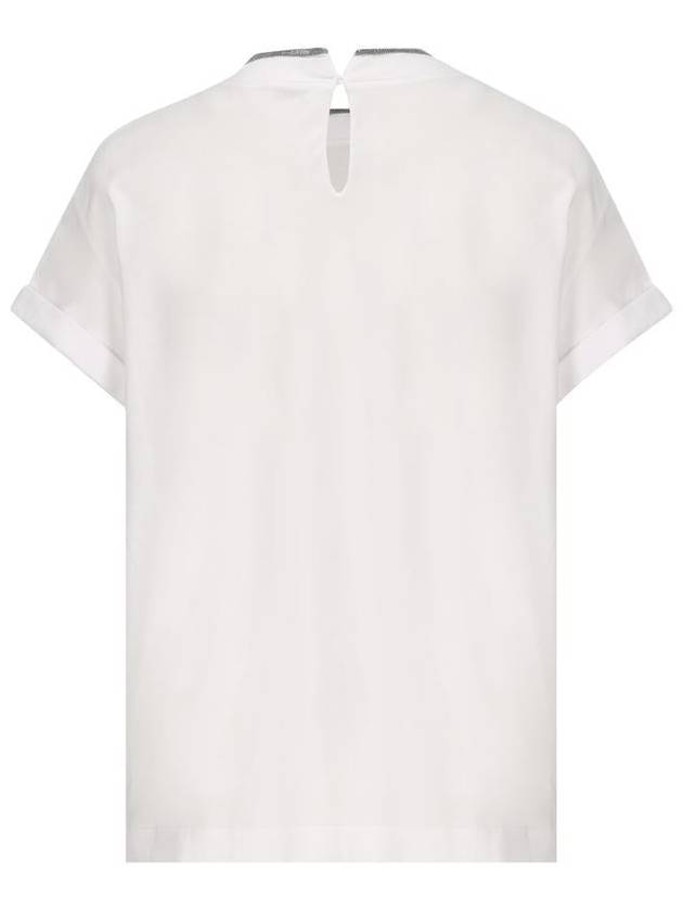 Crew Neck Turn-Up Sleeve Short Sleeve T-Shirt White - BRUNELLO CUCINELLI - BALAAN 3