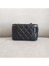 Gold Ball Vanity Bag Rectangular Cosmetic Case Chain Lamb Skin Black Plated AP2303 - CHANEL - BALAAN 3