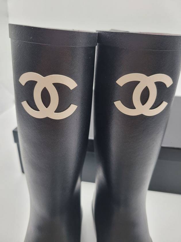 CC Logo High Rubber Rain Boots Black - CHANEL - BALAAN 3