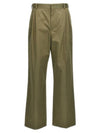 Pleated Trousers Straight Pants Green - LOEWE - BALAAN 2