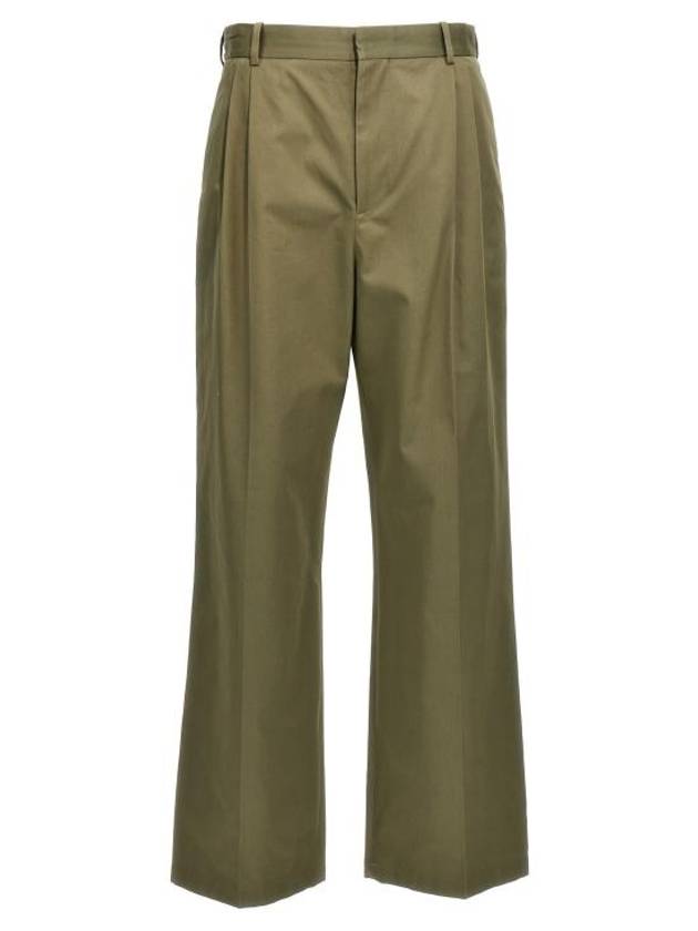 Pleated Trousers Straight Pants Green - LOEWE - BALAAN 2