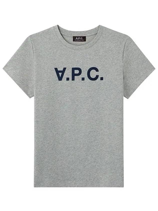 Men's VPC Logo Short Sleeve T-Shirt Grey - A.P.C. - BALAAN.