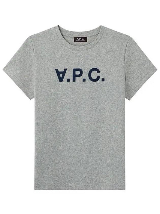 Men's VPC Logo Short Sleeve T-Shirt Grey - A.P.C. - BALAAN.