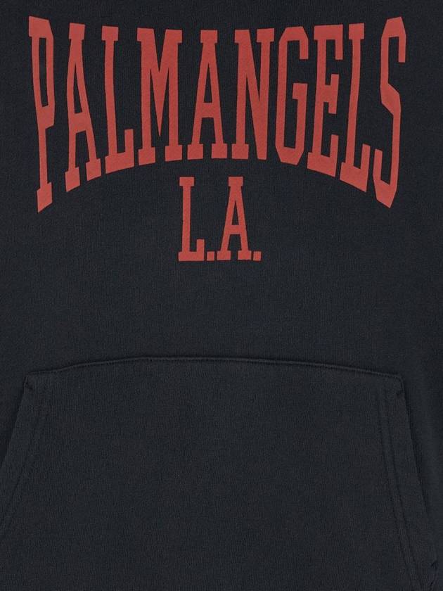 Black Hoodie With College Style Logo On The Front In Cotton Man - PALM ANGELS - BALAAN 3