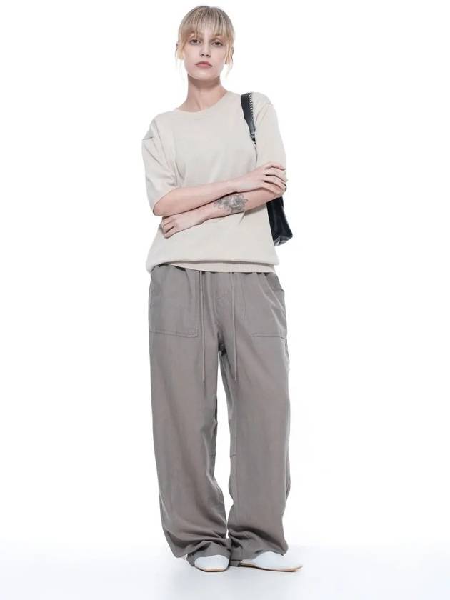 Men s LSSWP BR Linen Slit String Wide Pants Brown - CHANCE'S NOI - BALAAN 3