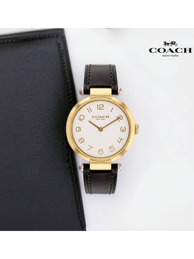 Watch Carrie Gold Modern Black Women's Leather Watch Officially Imported - COACH - BALAAN 1