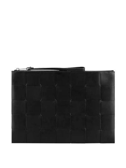 Intrecciato Weaving Strap Clutch Bag Black - BOTTEGA VENETA - BALAAN 2