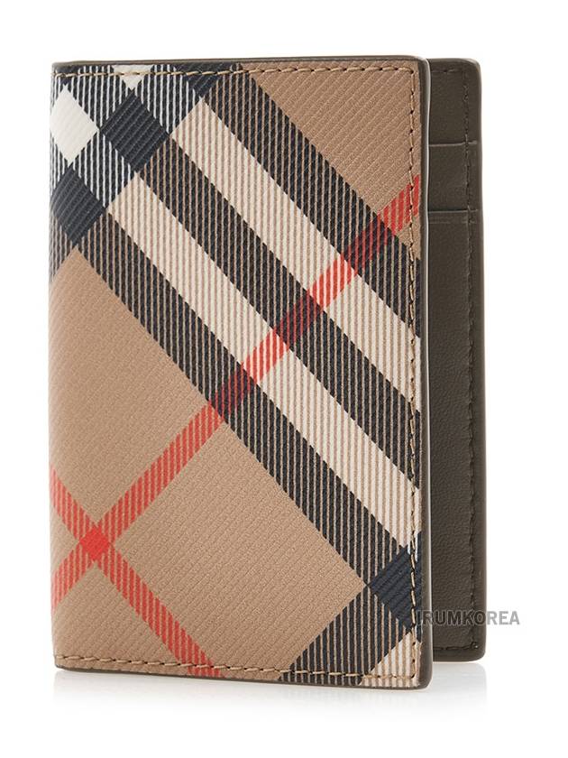 Check Pattern Two-Fold Card Wallet Beige - BURBERRY - BALAAN 2