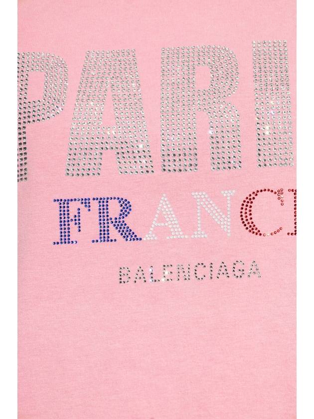 Balenciaga T-shirt With Logo, Women's, Pink - BALENCIAGA - BALAAN 5