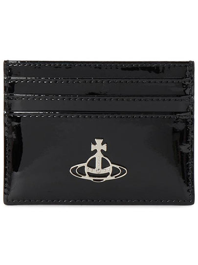 Logo Plaque Leather Card Wallet Black - VIVIENNE WESTWOOD - BALAAN 2