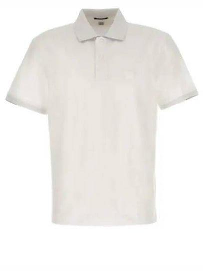 Men's Logo Patch Short Sleeve Polo Shirt White - CP COMPANY - BALAAN 2