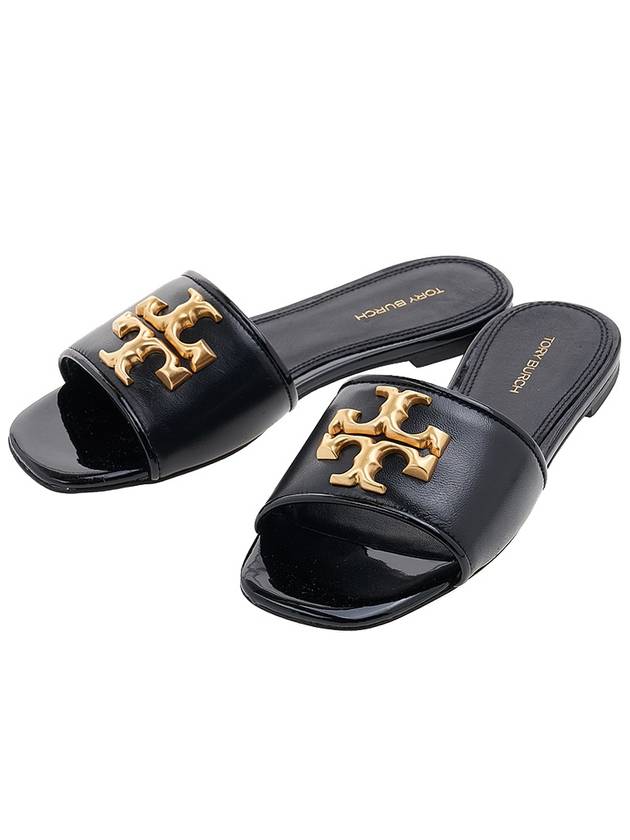 Logo Eleanor Slippers Black - TORY BURCH - BALAAN 2