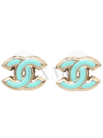 Earrings Tiffany Blue CC Logo Gold - CHANEL - BALAAN 1