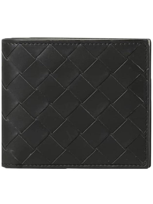 Intrecciato Leather Half Wallet Black - BOTTEGA VENETA - BALAAN 2