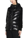 Zipper Knit Hoodie Padded Cardigan Black - MONCLER - BALAAN 3